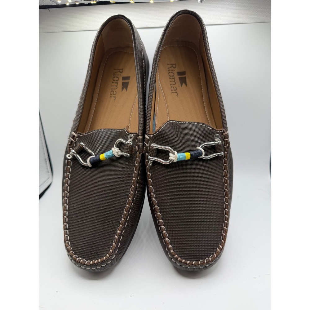 Riomar Shoes Portugal Mens 9 Brown Driver Loafers Nautical Bit Slip On Mocs 42